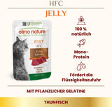 Almo Nature HFC Jelly Nassfutter für Katzen – mit Thunfisch, 24er Packung (24 x 55 g)