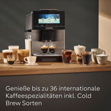 Siemens EQ900 TQ903D03 Automatische Espressomaschine, App-Steuerung, intuitives Touch-Display, Barista-Modus, AromaBoost, Geräuschreduzierung, Premium-Mahlwerk, automatische Dampfreinigung, 1500 W, Edelstahl