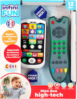 My Duo High-Tech-Telefon + Fernbedienung – 1 dreisprachige Französisch/Englisch/Spanisch-Fernbedienung und 1 ultrarealistisches Telefon – Multi-Aktivitäts-Lernspielzeug von 12 Years Old Toys Bebe Naty Shop