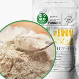 Gefriergetrocknete Bananen in Pulverform | XL 300g Fruchtpulver Gefriergetrocknetes Bananenpulver | Für Smoothie, Backen, Kuchen | Gefriergetrocknete Banane | Gefriergetrocknete Früchte | ZingyZoo Bananenpulver Dehydrierte Produkte Naty Shop 300G