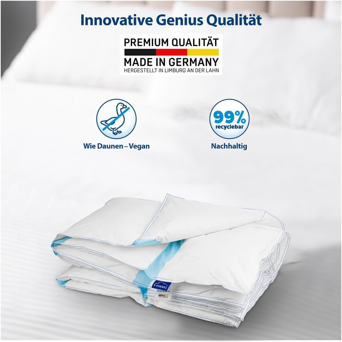 Genius Eazzzy Climate Comfort Steppdecke 155 x 220 cm, faserdicht, leichte Steppdecke für alle Jahreszeiten, atmungsaktive Steppdecke, angenehme Temperatur zum Schlafen, Steppdecke für alle Jahreszeiten Steppdecken und Bettdecken Naty Shop