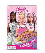 Barbie Rainbow Loops Müsli, bunte Ringe aus Weizen, Hafer und Mais mit Fruchtgeschmack für das perfekte Frühstück, 1 Packung (1 x 350g)