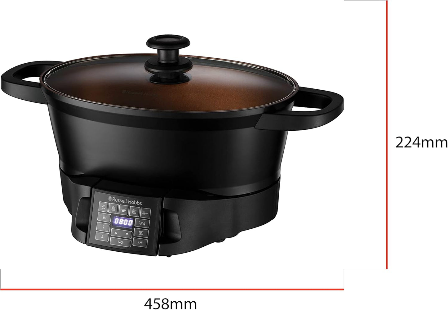 Multikocher Russell Hobbs 6,5L, Digitalanzeige, 8 Kochfunktionen Slow Cooker Naty Shop