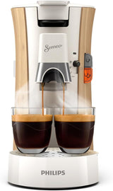 Espressomaschine mit PHILIPS Senseo Select Kapseln – Intensity Plus, mit Memo-Funktion für 3 Kaffeespezialitäten, Crema Plus, ökologisches Produkt, hochwertig, seidenweiß (CSA240/05)