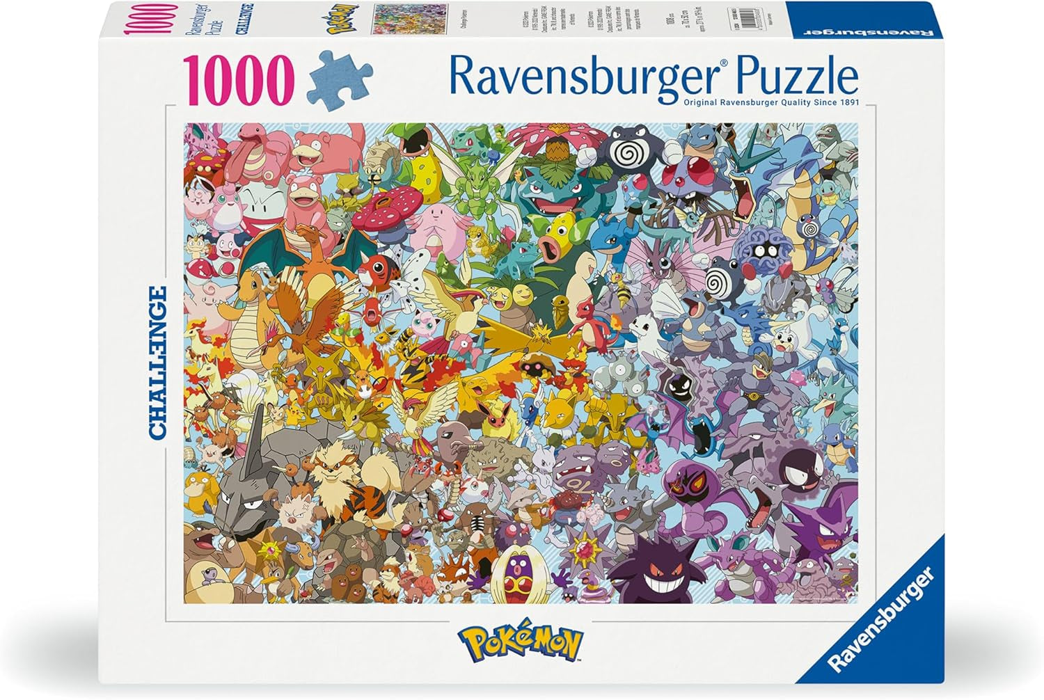 Ravensburger Puzzle 1000 Teile 12000460 Herausforderungs-Pokémon – Alle 150 Pokémon der ersten Generation als herausforderndes Puzzle für Erwachsene und Kinder ab 14 Jahren. Puzzle Naty Shop