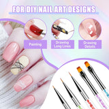 Sularpek 6 Stück Nagel Pinsel, Nail Art Pinsel, Pinsel Nageldesign, Nagel Pinsel Set, Nail Art Dotting Tools Mit 1 Schwammpinsel Applikator, Nageldesign Zubehör Für DIY Nail Art Design