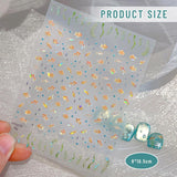 2 Stück selbstklebende Nagelsticker mit Muscheleffekt, Vierstrahlstern und Goldfisch-Design, Nagelaufkleber für Fingernägel, Nail Art Zubehör für Gelnägel
