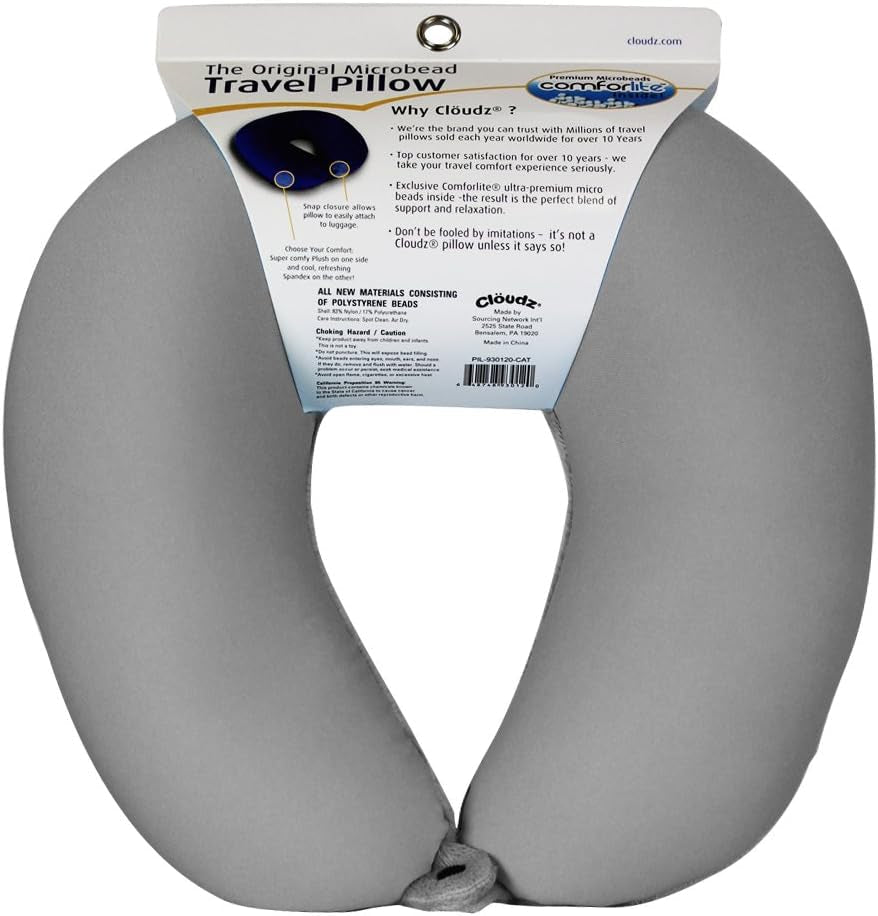 Cloudz Microbead Reise-Nackenkissen, Grau Naty Shop Reisekissen