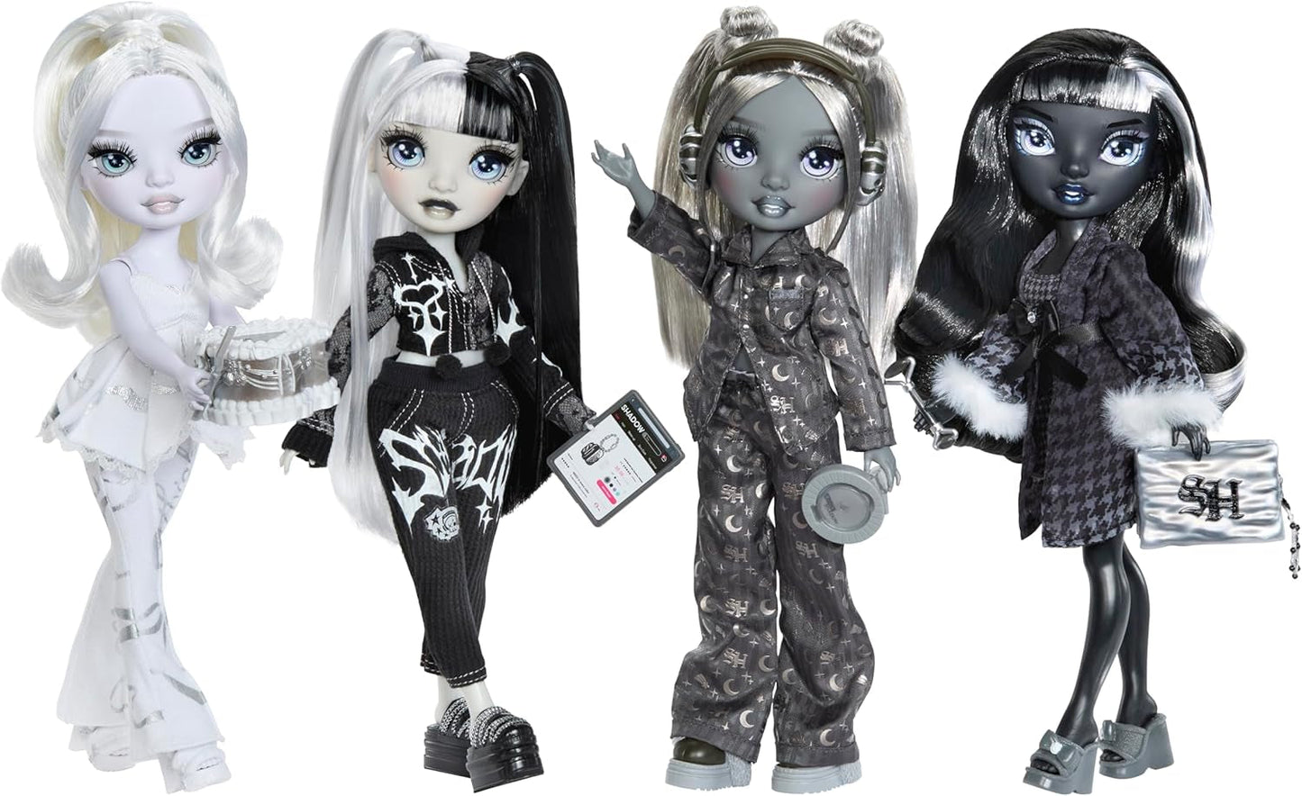 Girls Night Rainbow High Shadow High – Heather Grayson – 28 cm große Modepuppe in Grautönen, schwarzen und weißen Haaren und Outfit mit Accessoires und Kamm – Für Sammler und Kinder ab 6 Jahren