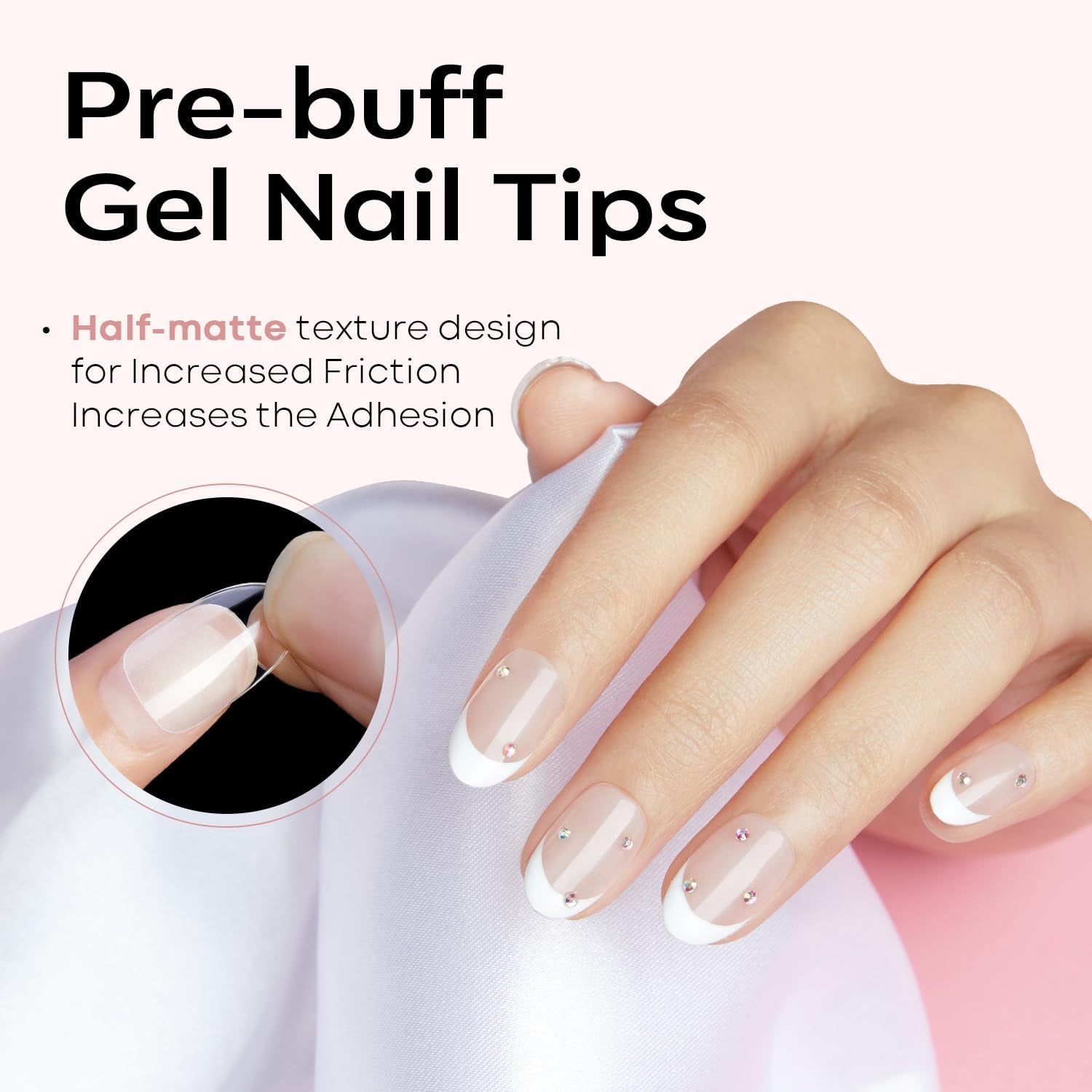 Modelones Nagelspitzen 510 Stück – Full-Cover-Nagelspitzen-Set, Gel-Spitzen-Set, vorpolierte PMMA-Harz-Nagelspitzen, künstliche Nägel zum Aufkleben von Nagelkunst-DIY, kurzes Squoval