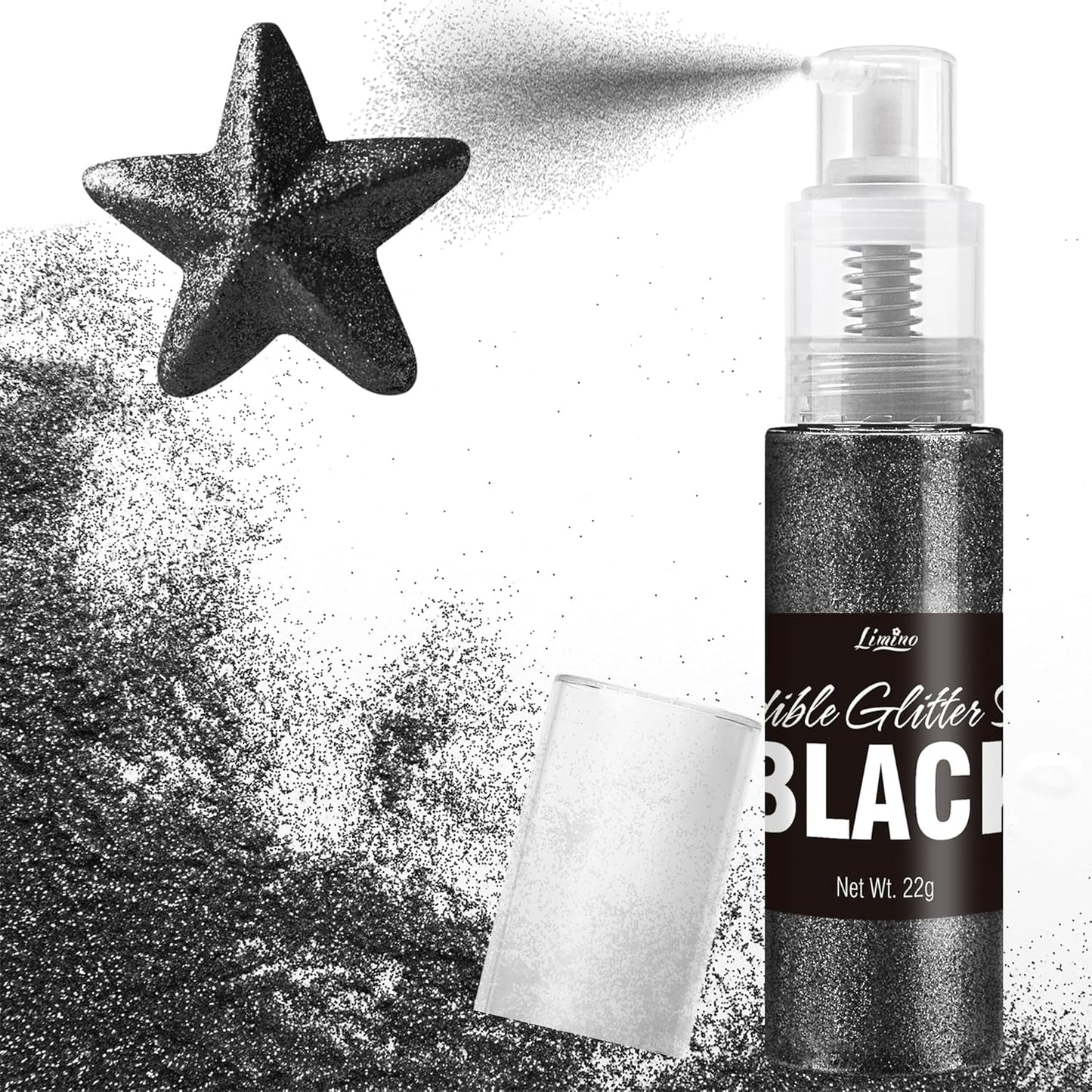 Essbares Glitzerspray – 22 g essbarer Glitzer, essbares Glitzerpulver für Getränke, Kuchendekorationen, Macarons – Lebensmittelfarbenes Glitzerpulver, essbarer Glitzer für Cocktails, Muffins (Pink)