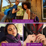 Cabeau Long Flight Reise-Nackenkissen – Evolution Cool – stützender Memory-Schaum mit Belüftungsöffnungen – kompakt mit Tragetasche (lila) Naty Shop Reisekissen