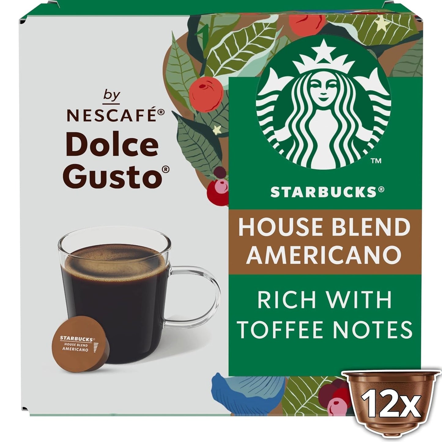 STARBUCKS House Blend von Nescafé Dolce Gusto, Mittlere Röstung, Kaffeekapseln 6 x 12 (72 Kapseln)