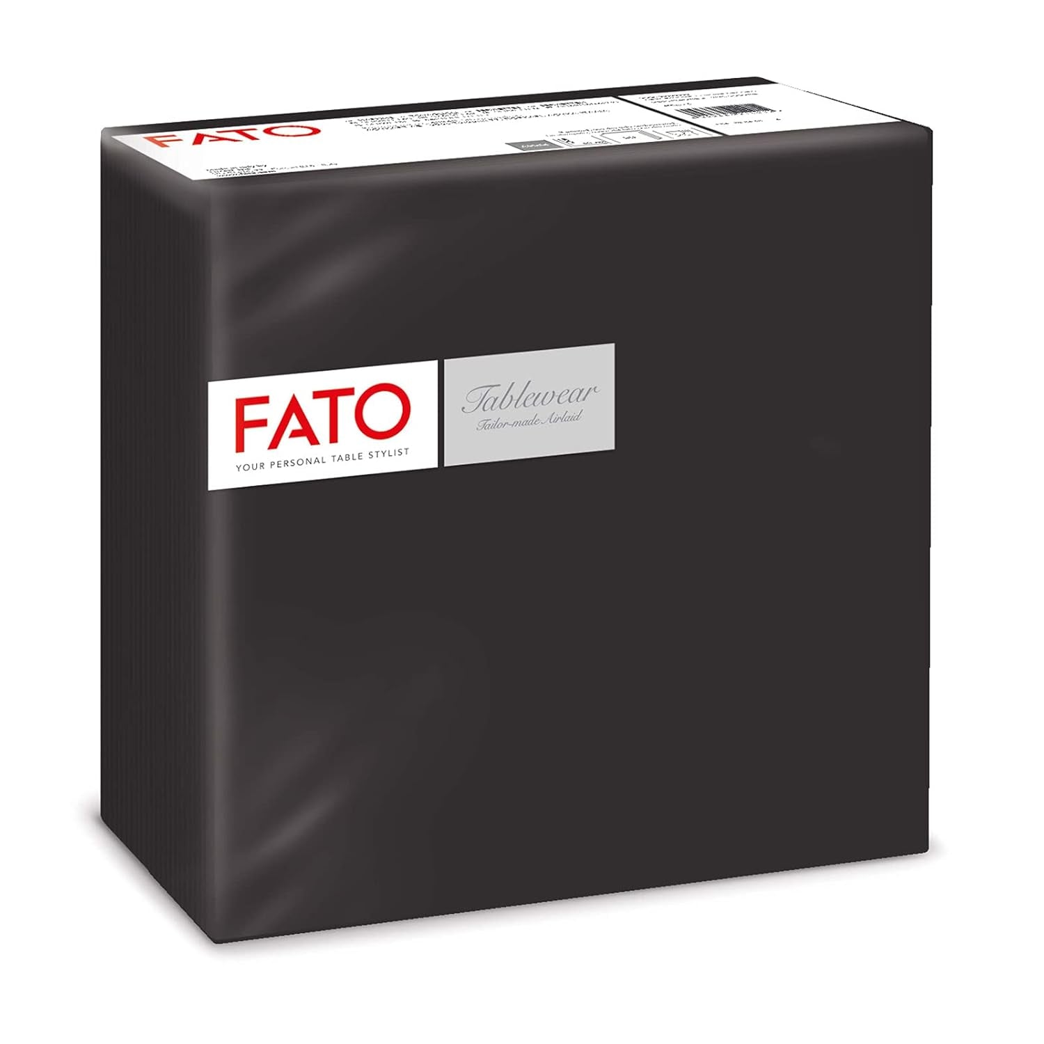 Fato - Trockene Papierservietten, Airlaid, Stoffeffekt, Packung mit 50 Servietten, Größe 40X40 in 4 gefaltet, Farbe Schwarz