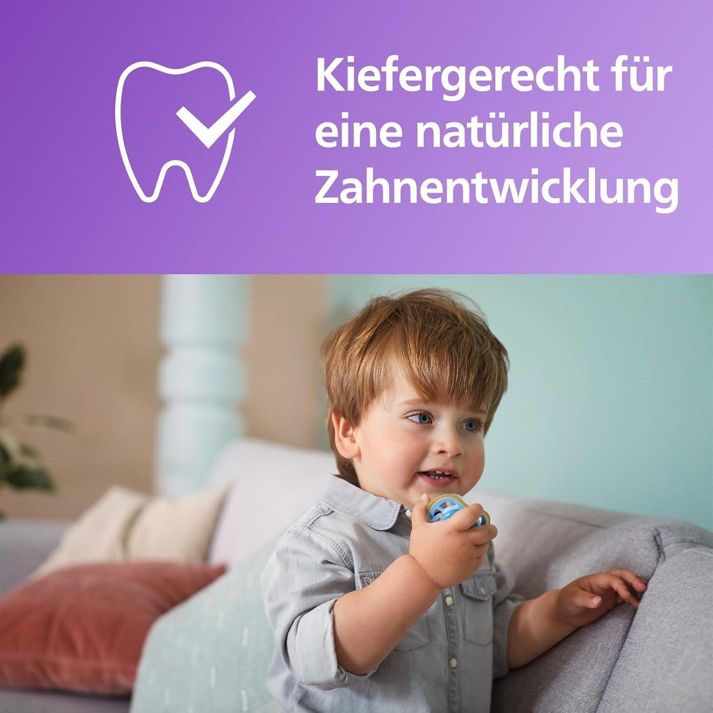 Philips Avent Ultra Air Schnuller – Set mit 2 BPA-freien, atmungsaktiven Schnullern für Babys ab 18 Monaten, inklusive Tragetasche und Sterilisation, Whale/Whale (Modell SCF349/24)