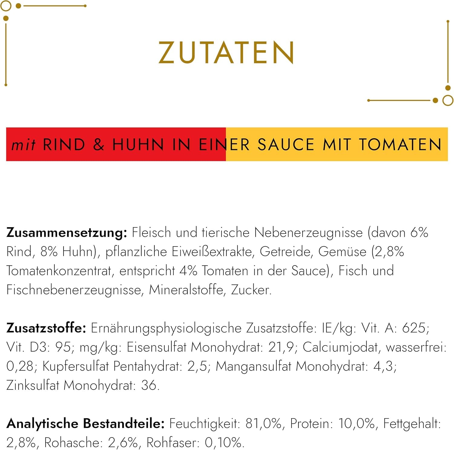 Gourmet Gold Délicatesse en Sauce Rind- und Hühnernassfutter für Katzen, 12er-Pack (12 x 85 g)