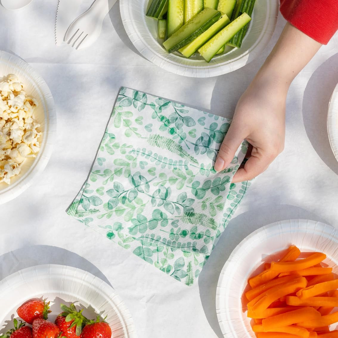 Talking Tables Table Kind Einwegservietten, weiche Papierservietten, grüne Blätter, für Hochzeit oder den täglichen Gebrauch, umweltfreundlich, kompostierbar, recycelbar, hergestellt in EU 2