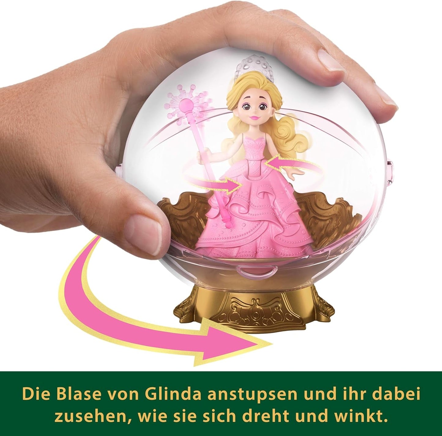 Mattel Universal Pictures Evil Glinda Floating Bubble, von einem vertrauten Film inspiriertes Glinda-Minipuppen- und Fahrzeug-Spielset, JFM25, [Mehrfarbig]
