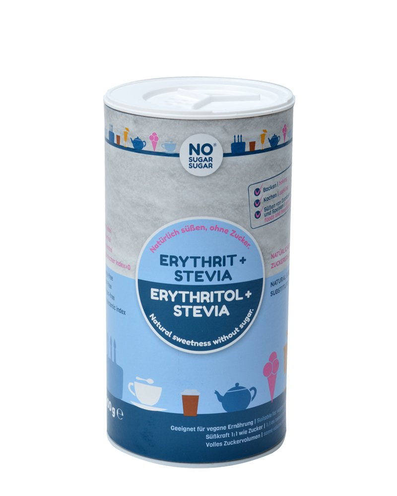 NO SUGAR SUGAR 400 G Erythrit + Stevia Vegan, 100% Zucker- & kalorienfreier Zuckerersatz, Zahnfreundlich 1:1 Süße Gegenüber Zucker, Gesunde Alternative Ohne Eigengeschmack Zum Kochen, Backen, Süßen Sweeteners Naty Shop Default Title