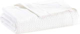 Madison Park 100 % ägyptische Baumwolle, atmungsaktive Bettdecke, Premium-Strick, luxuriös, saisonal, leichter Bezug für Bett, Sofa und Couch, Doppelbett/Queensize-Bett, Rosenbettdecken und Bettdecken, Naty Shop Garden, Weiß/Opulent King
