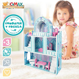 Colorbaby WOOMAX 49314 – Holzschloss 37 x 15 x 53,5 cm +3A Puppenhäuser Naty Shop
