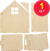 Baker Ross FN199 Bauen Sie Ihr eigenes Puppenhaus aus Holz – 1-teiliger Puppenhaus-Bausatz für Kinder, Bastelset