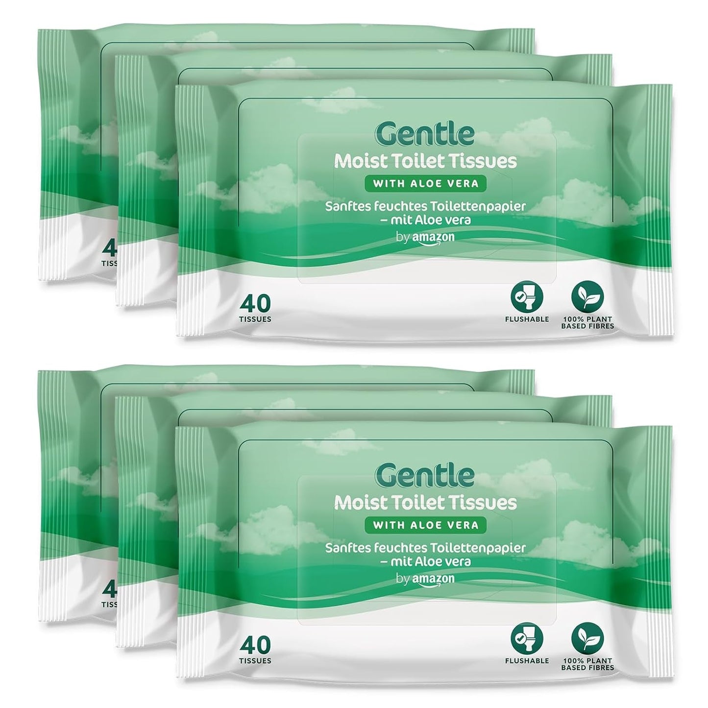 Von Amazon: Weiche, feuchte, geruchlose, fein saugfähige, parfümfreie Toilettentücher, 240 Stück (6 Packungen à 40 Stück) (ehemals Marke Presto!)