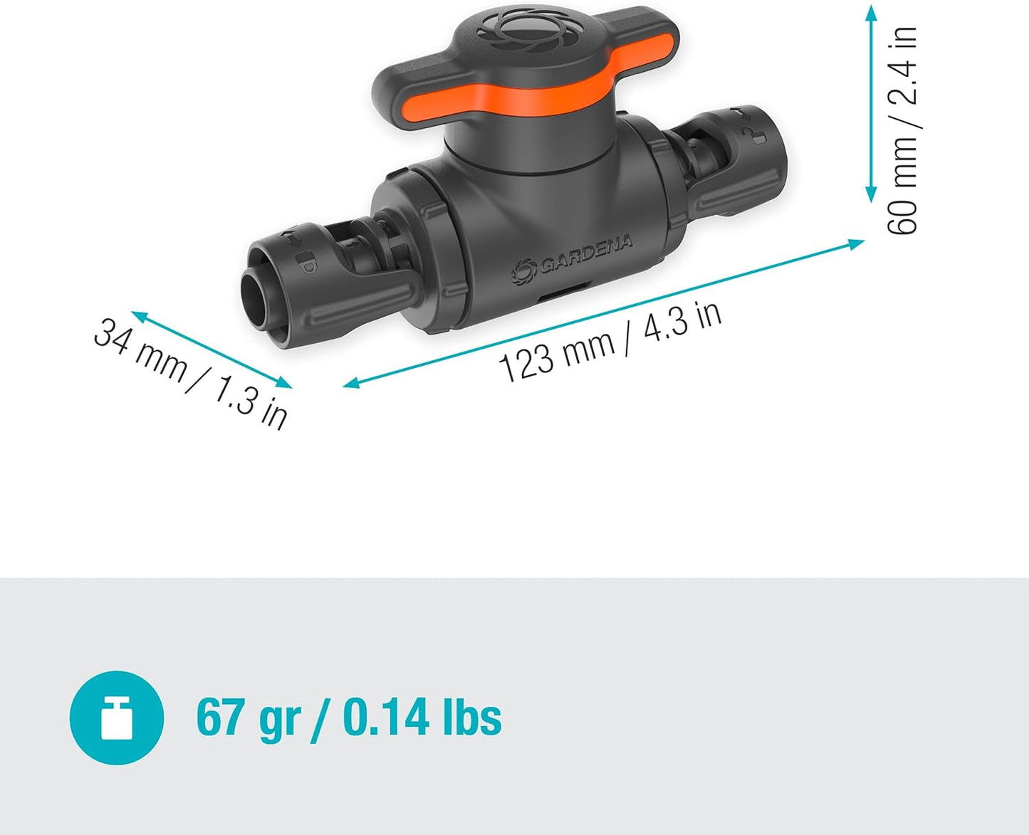Gardena Micro-Drip-System Regulier- und Absperrventil 13 mm (1/2 Zoll): Einfaches Absperren von Rohren und stufenlose Regulierung des Wasserflusses, Zubehör zum Verlegen von Tropfrohren (13207-20)