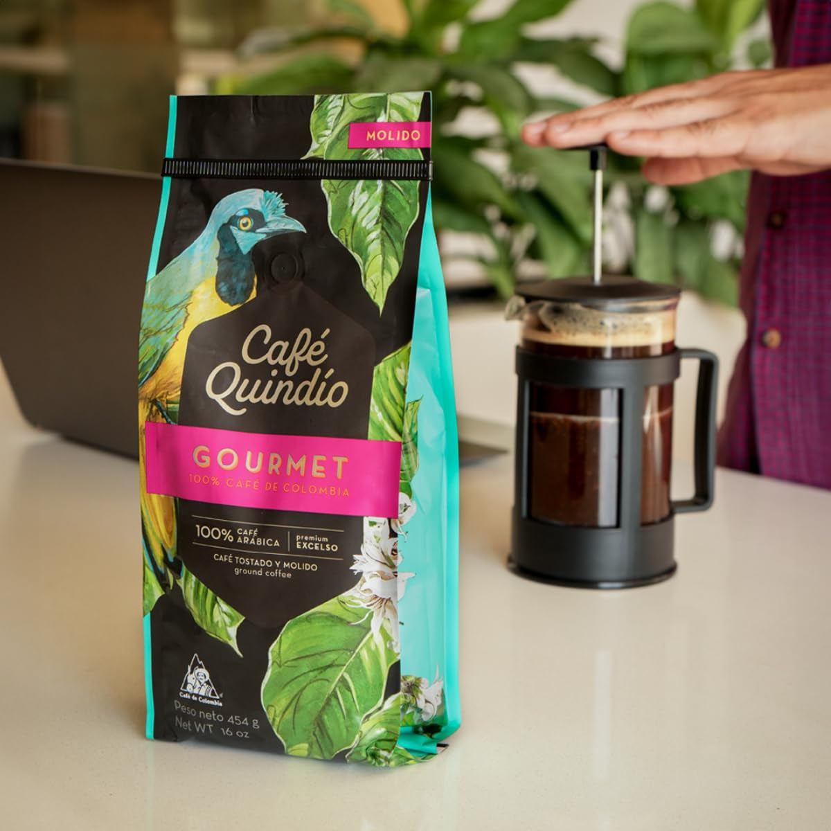 Cafe Quindio Gourmet – Spezialkaffee – 100 % Arabica-Kaffeebohnen, Kolumbien, 250 g – ideal für Siebträgermaschinen, Vollautomaten, Filterkaffee oder French Press