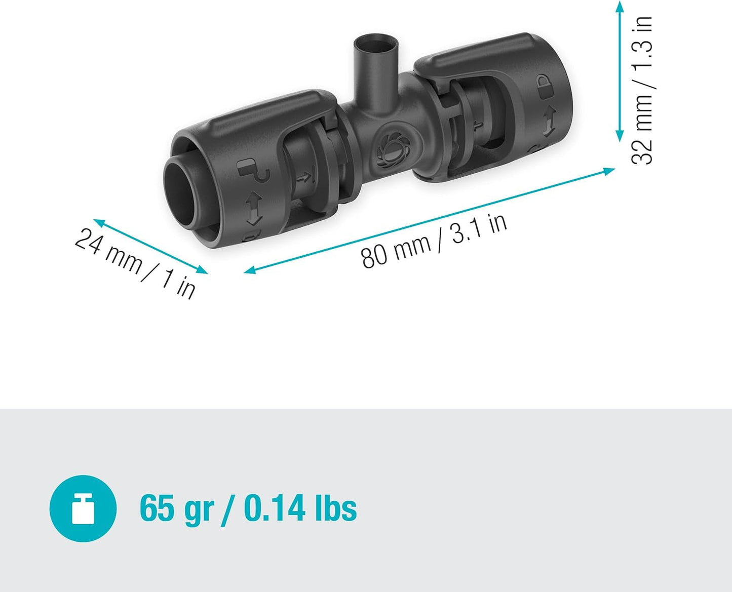 Gardena Micro-Drip-System T-Stück für Sprühdüsen: Verbindung zwischen 13 mm Rohren und einer Sprühdüse, automatische Pflanzenbewässerung, schnelle und einfache Verbindungstechnik, wiederverwendbar (13206-20)