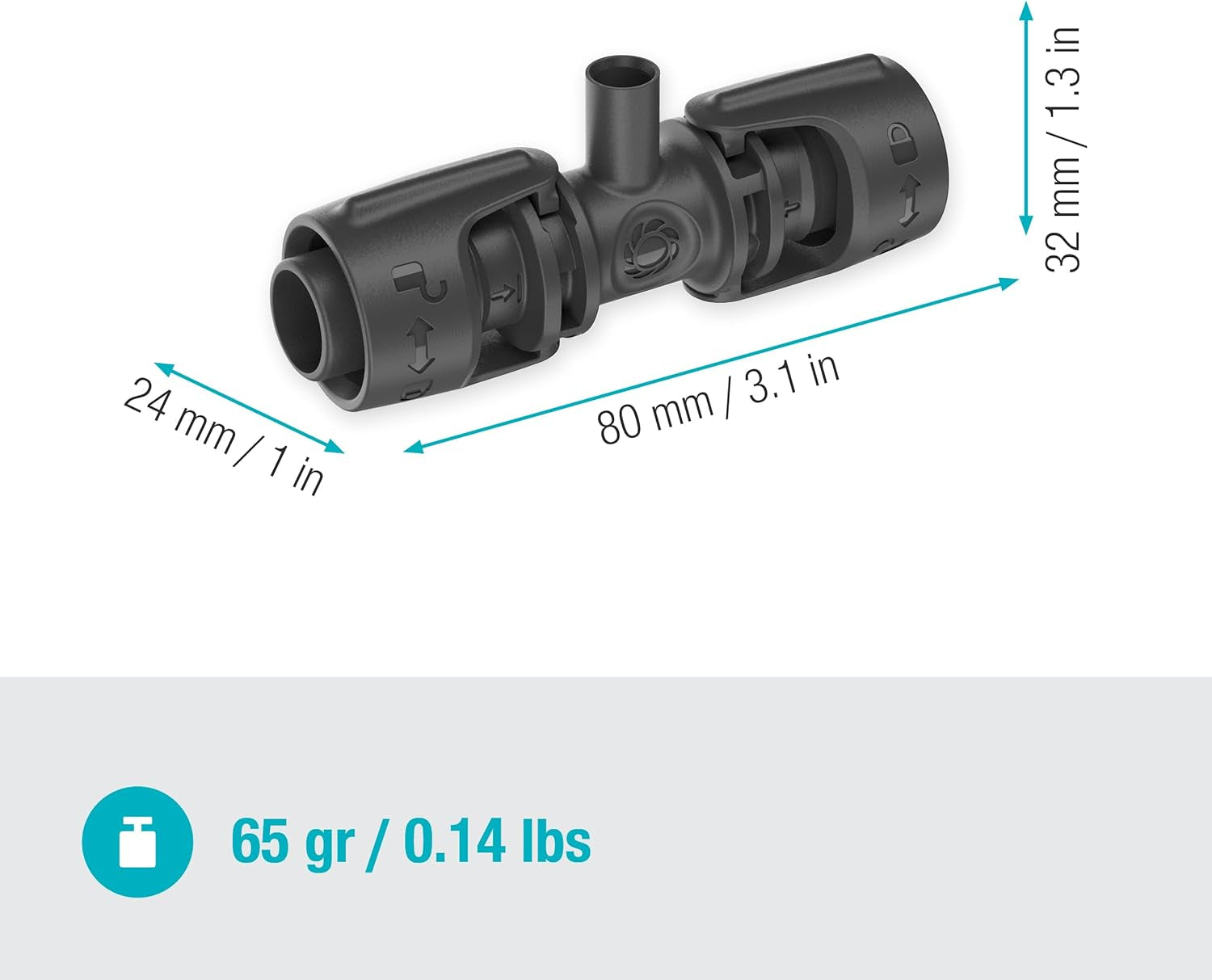 Gardena Micro-Drip-System T-Stück für Sprühdüsen: Verbindung zwischen 13 mm Rohren und einer Sprühdüse, automatische Pflanzenbewässerung, schnelle und einfache Verbindungstechnik, wiederverwendbar (13206-20)