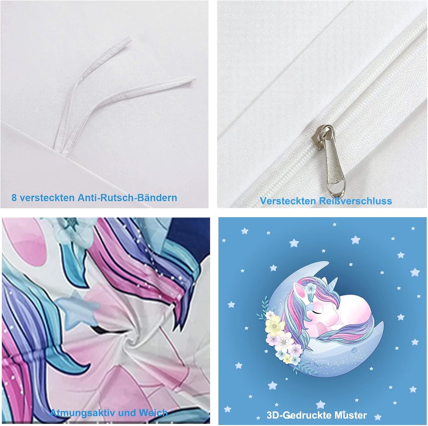 Bettwäsche für Kinder, Unicorn Soft, Mikrofaser Bettwäsche - Kinder Naty Shop