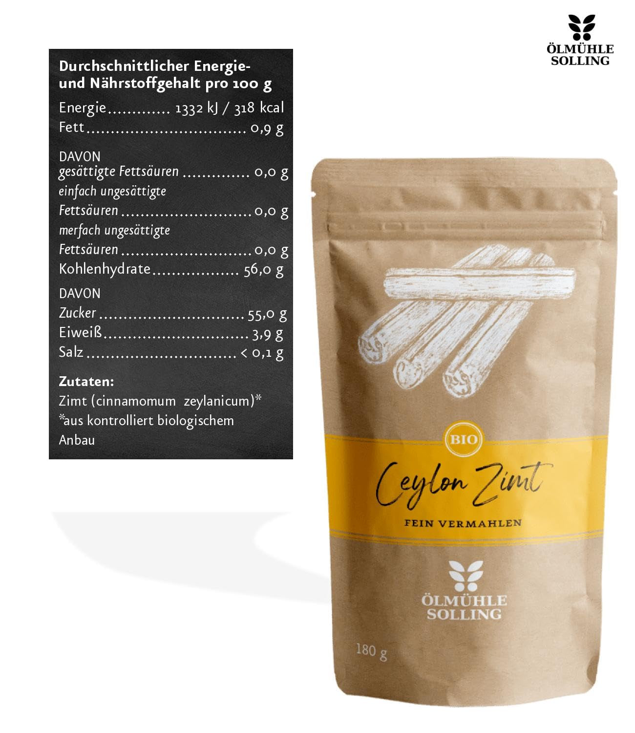 - BIO Ceylon Zimt | Ceylon Zimtpulver aus kontrolliert biologischem Anbau | Zimtpulver fein vermahlen aus ganzen Zimtstangen. Ideal für Müsli, Milchreis, Gebäck uvm. | Inhalt: 180 g