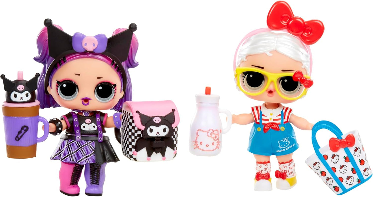 L.O.L. Überraschung! Liebt Hello Kitty und seine Freunde – 1 Puppe mit 7 Überraschungen, zufällige Auswahl, 8 Kleinkinder zum Sammeln, Geschenk für Kinder ab 4 Jahren, rosa Naty Shop-Puppen