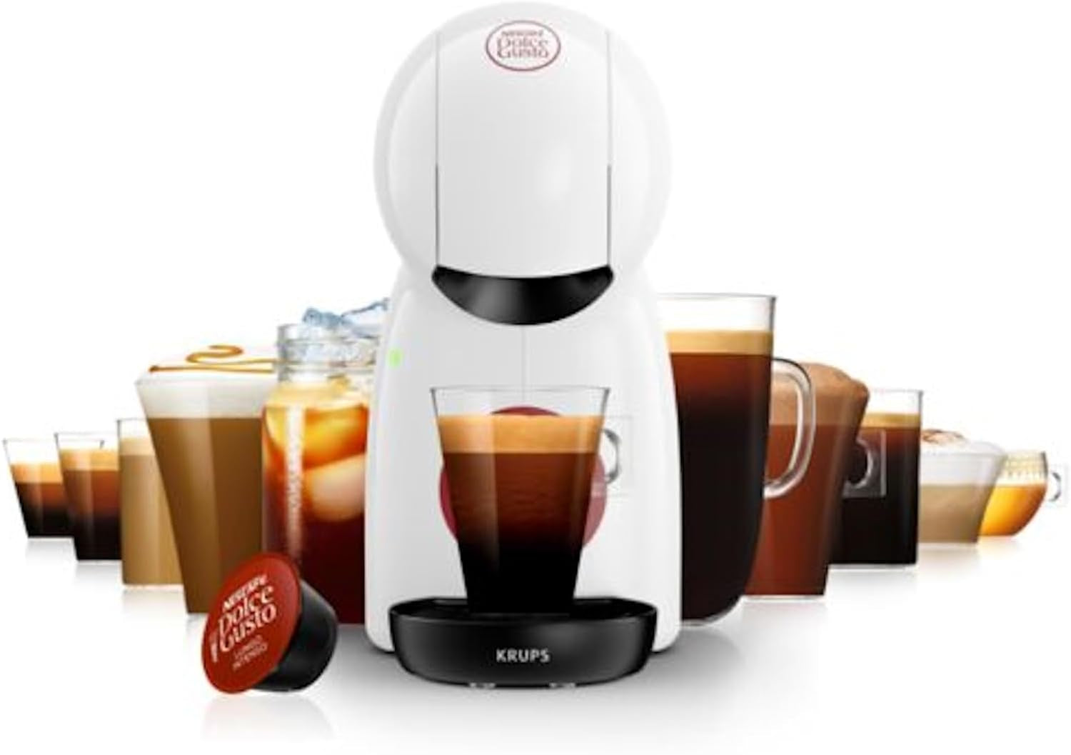 Manuelle Espressomaschine mit NESCAFÉ DOLCE GUSTO PICCOLO XS Kapseln von KRUPS, weiß