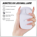 Aokitec Mini-LED-UV-Lampe, UV-Gel-Nagellampe, tragbarer Nageltrockner für alle Arten von Gel-Nagellack, Härtungsgerät in Mausform, kompakt, leicht, mit USB-Kabel (weiß)