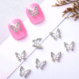 10 Stück Legierung Schmetterling Nagel Charms Metall Nail Art Anhänger Steine ​​für Diamanten Nägel Edelsteine ​​Nagel Schmuck Kunst Dekorationen Nail Art Schmuckherstellung