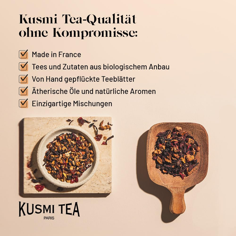 Kusmi Tea – Earl Grey Intense – Bio-Earl-Grey-Schwarztee mit kräftiger Bergamotte und würziger Zitrone – loser Tee – 100 g Metallbox – Menge für ca. 50 Tassen