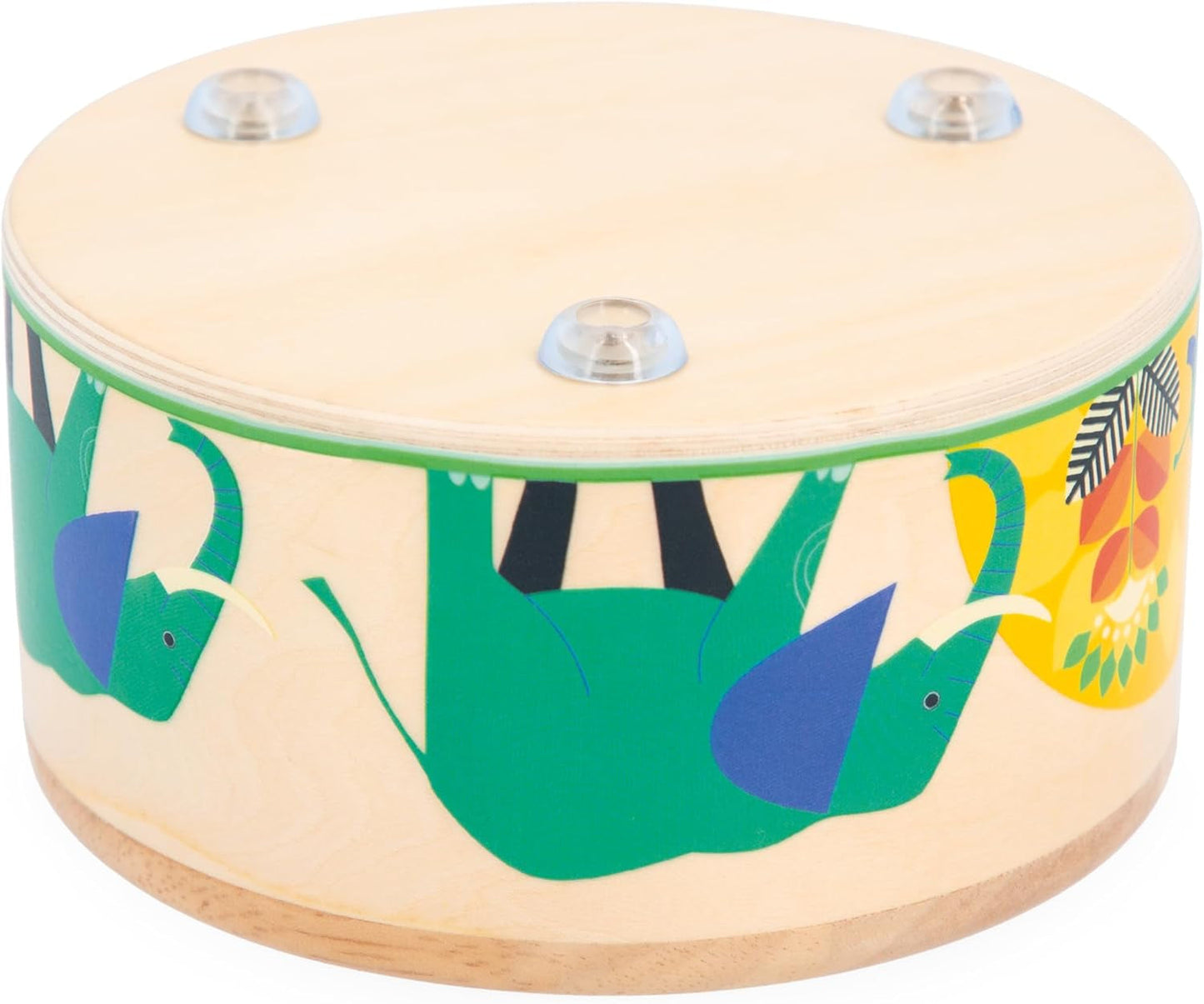 Janod - Gioia Drum - FSC-Holztrommel + Trommel - Rollenspiel und musikalische Früherziehung - Aquarell - Ab 18 Monaten, J07650 Bebe Toys Naty Shop