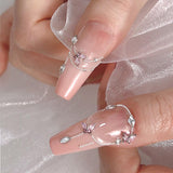 Mini Schmetterling Zirkon Nagel Schlüsselanhänger Y2K Weiß Champagner Rosa Strass Kristall Schmetterling Schlüsselanhänger Nägel 3D Schmetterling Nageldesign Schlüsselanhänger Schmetterling Nägel Dekoration Nail Art Schlüsselanhänger Nagelzubehör