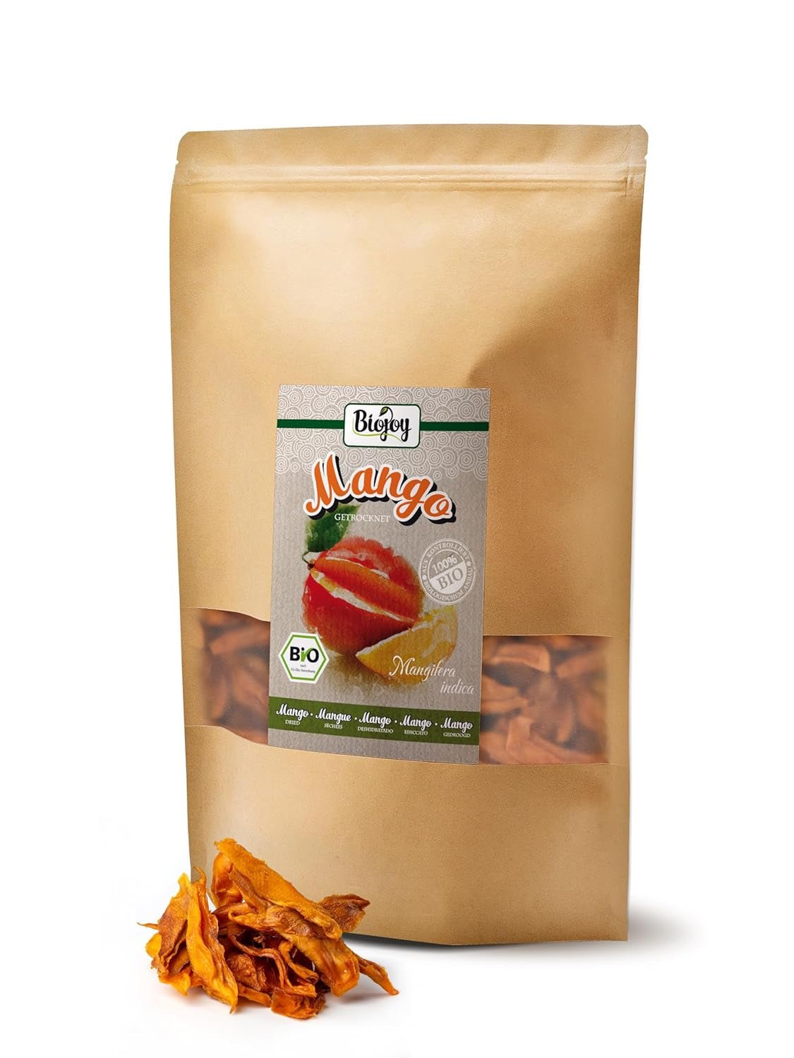 Biojoy BIO getrocknete Mango (1 kg), ungeschwefelte Naty Shop dehydrierte Produkte