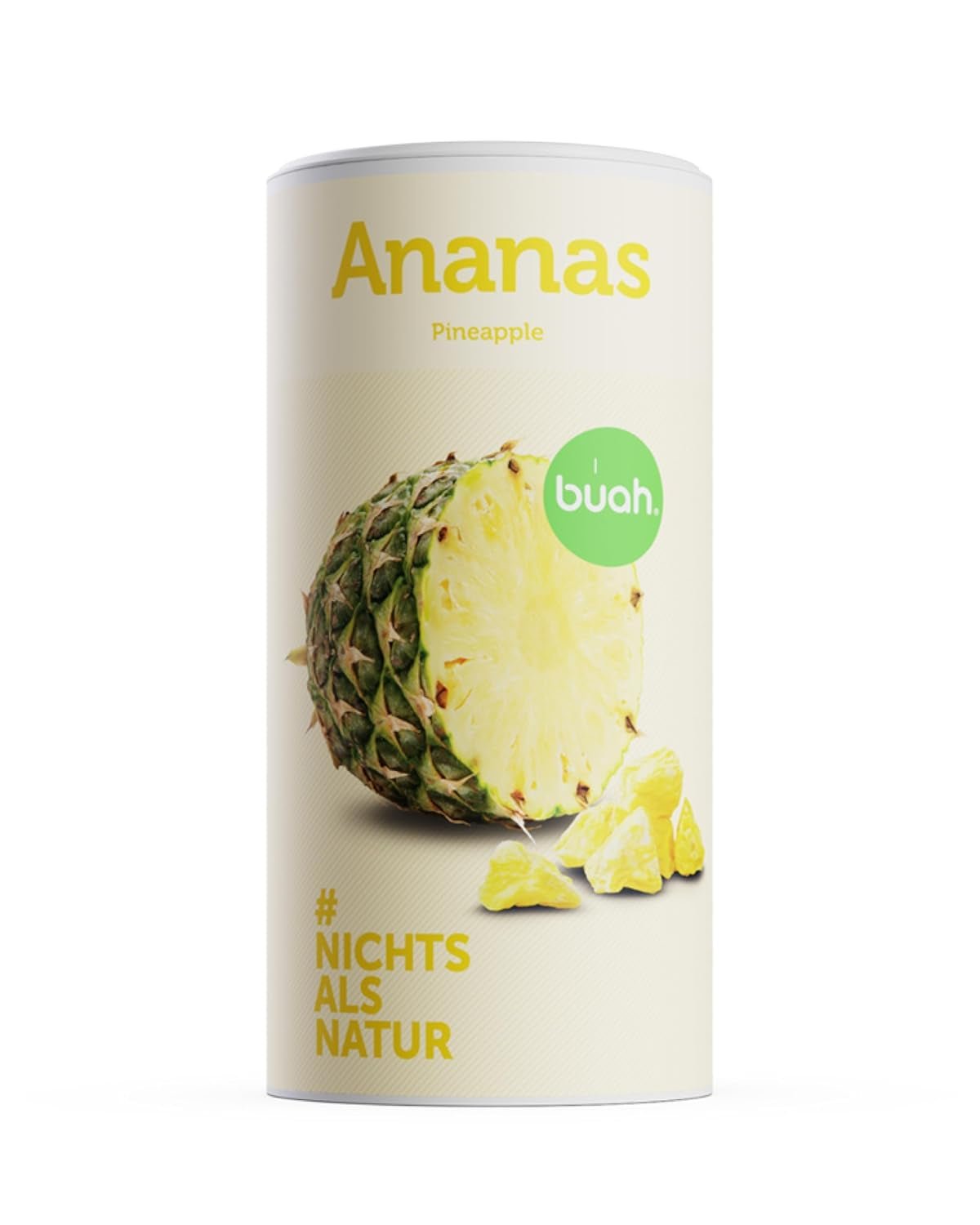 BUAH® Gefriergetrocknete Ananas | Ananaschips als Snack oder für Müsli und Desserts | Idealer Ersatz für Süßigkeiten | Vegan und ohne Zuckerzusatz | 100 % gefriergetrocknete Früchte | 200 g Naty Shop dehydrierte Produkte 200 g