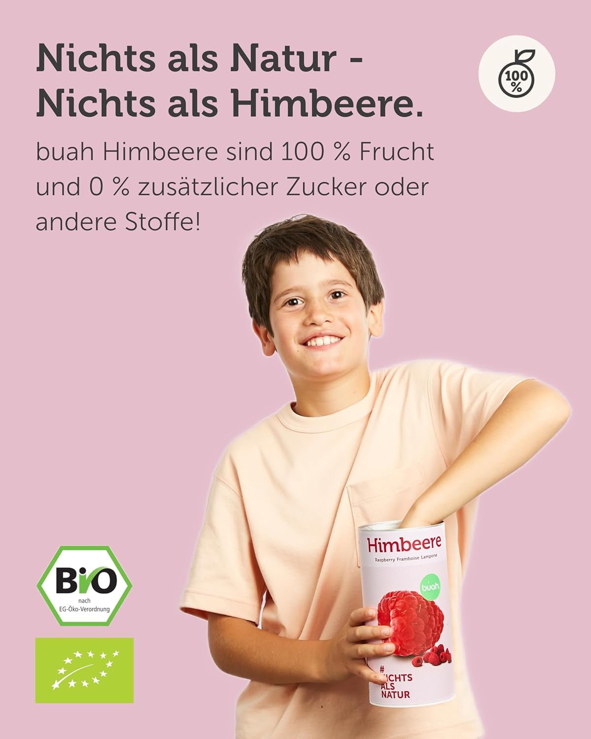 BUAH® Bio gefriergetrocknete Himbeere | Himbeerchips als Snack, für Müsli und Desserts | idealer Ersatz für Süßigkeiten | vegan und ohne Zuckerzusatz | 120g dehydrierte Produkte von Naty Shop