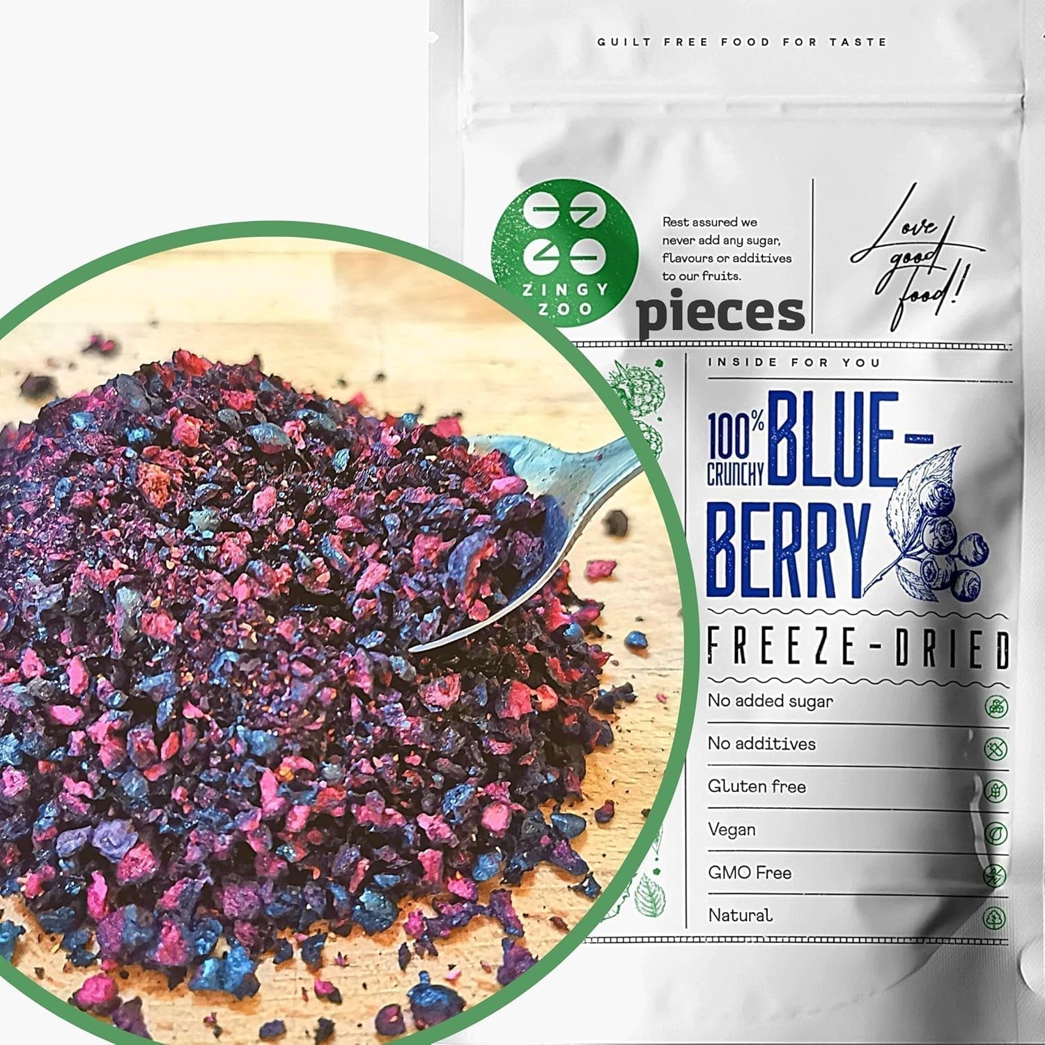 Getrocknete Cranberry-Stücke | 100 % gefriergetrocknete wilde Blaubeeren von Vaccinium Myrtillus | Wildblaubeerpulver, Blaubeerfruchtpulver, gefriergetrocknet, gefriergetrocknet, getrocknete Blaubeeren, dehydrierte Produkte, Naty Shop-Standardtitel
