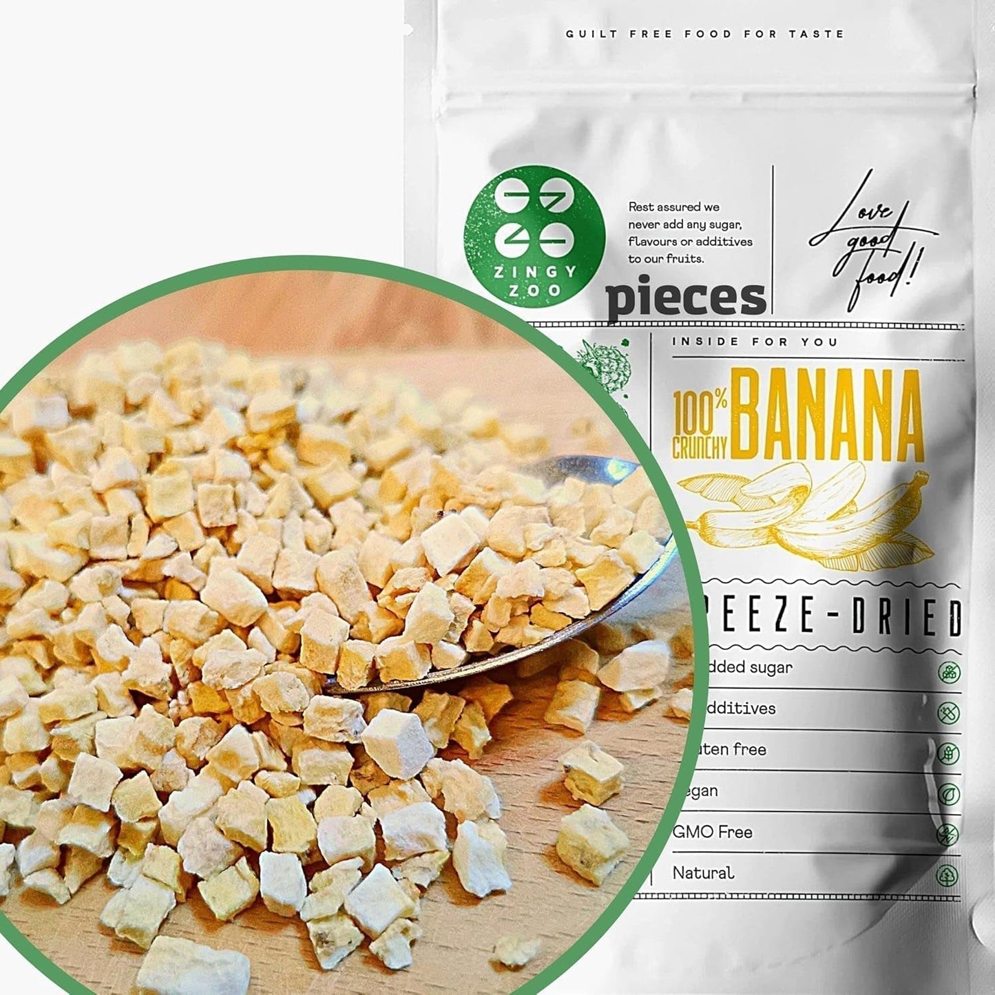 Gefriergetrocknete Bananenstücke | Getrocknete Bananen ohne Zucker | Gefriergetrocknete Bananen Bananen mit Trockenfrüchten | Frische gefriergetrocknete Bananen | Gefriergetrocknete Früchte, Bananenstücke, dehydrierte Produkte, Standardtitel im Naty Shop