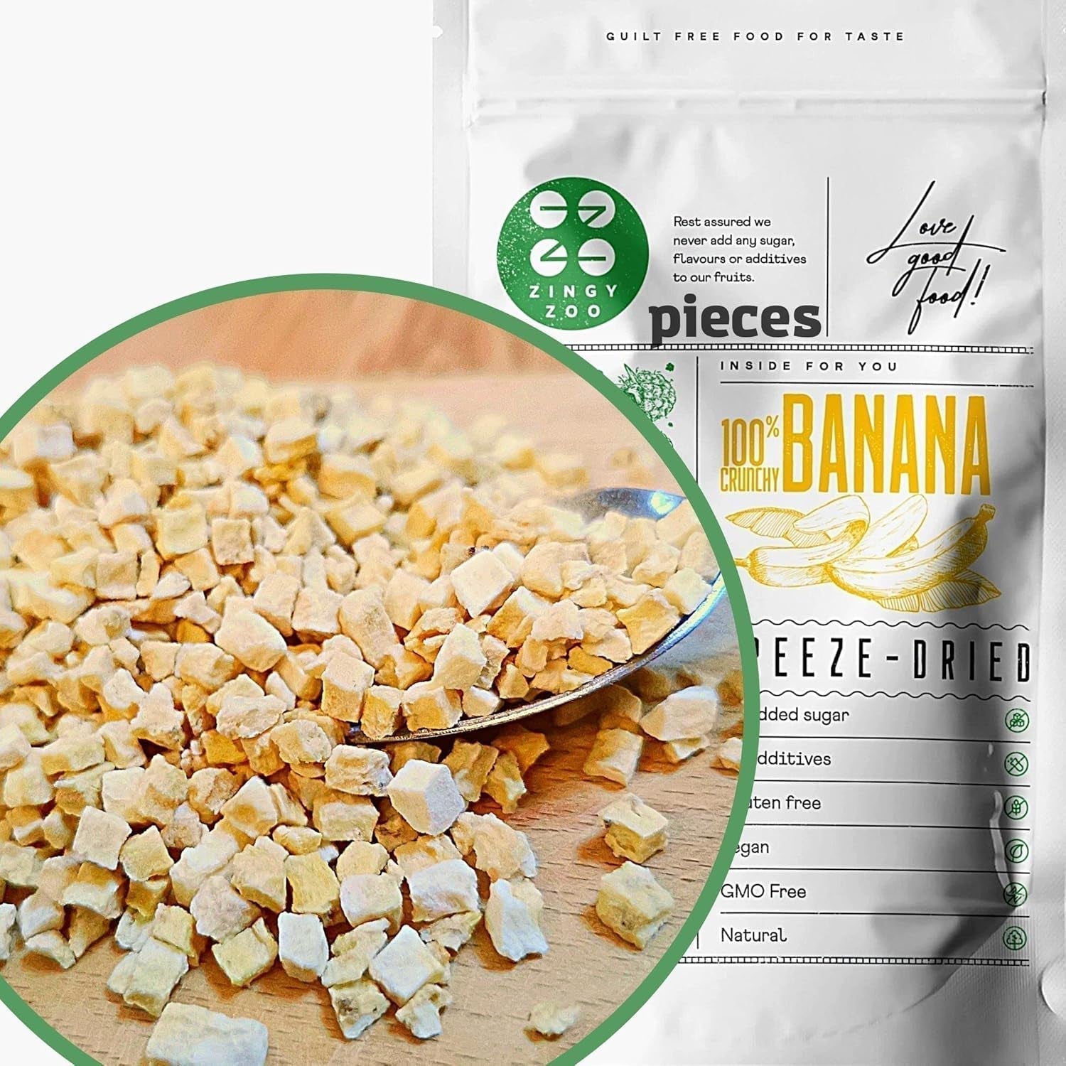 Gefriergetrocknete Bananenstücke | Getrocknete Bananen ohne Zucker | Gefriergetrocknete Bananen Bananen mit Trockenfrüchten | Frische gefriergetrocknete Bananen | Gefriergetrocknete Früchte, Bananenstücke, dehydrierte Produkte, Standardtitel im Naty Shop