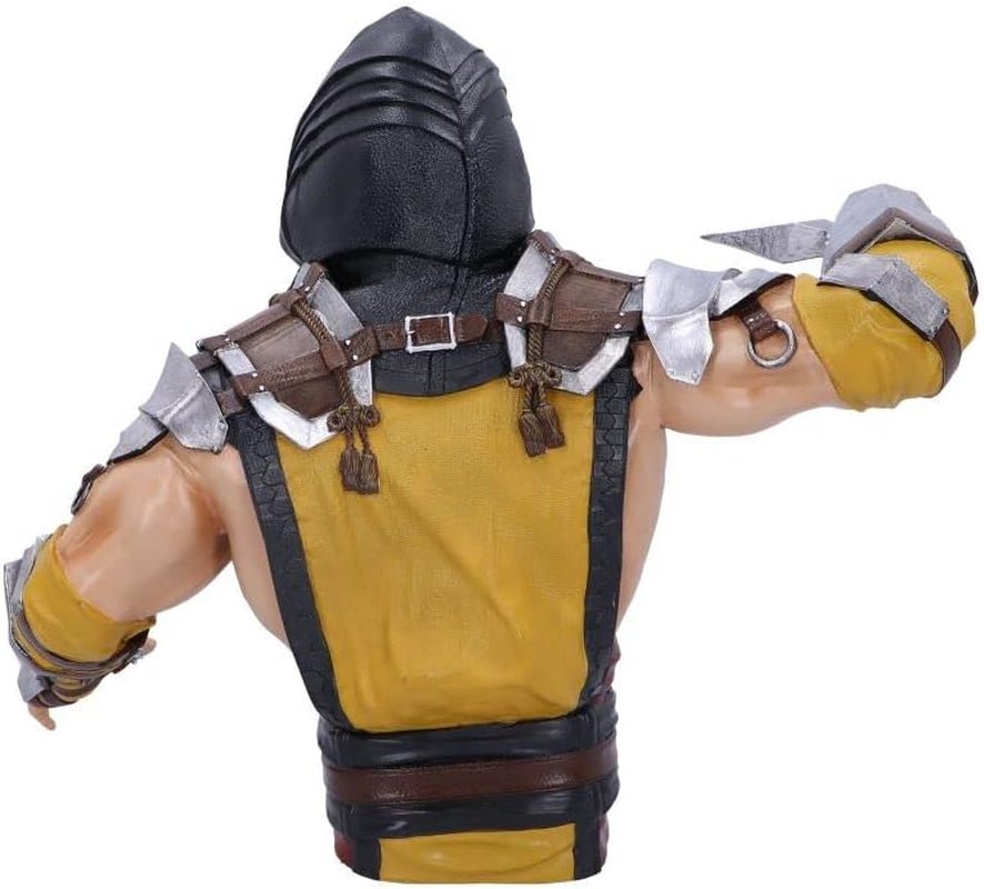 Offiziell lizenzierte Mortal Kombat Scorpion-Büste, gelb, 29,5 cm, Kunstharz-Statuetten und Skulpturen Naty Shop