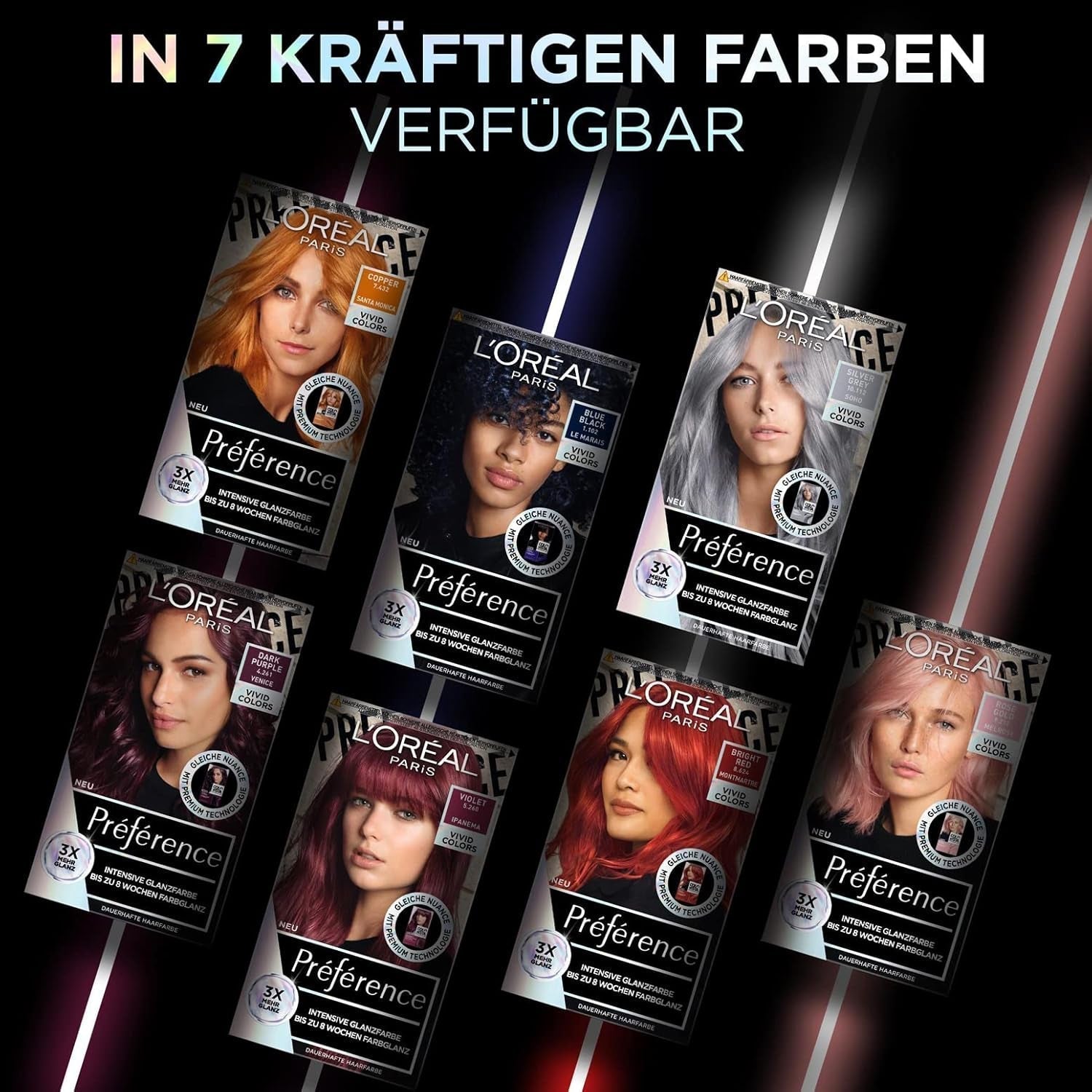 L'Oréal Paris Intensive permanente Haarfarbe, Bis zu 8 Wochen glänzendes Haar und intensive Farbe, Préférence Vivid Colors, Farbe: 10.112 SILBERGRAU, 1 Stück (2er-Pack) Haarfärbemittel Naty Shop