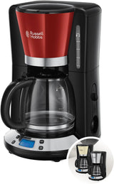 Russell Hobbs Kaffeemaschine [Digitaler Timer, Duschkopf für optimale Extraktion und Aroma] Colors+ Creme (1 bis 10 Tassen, 1,25 l Glaskaraffe, Heizplatte, 1100 W) Filterkaffeemaschine 24033-56
