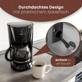 Clatronic® Espressomaschine | Automatische Espressomaschine für 12-14 Tassen (ca. 1,5 Liter) | Espressomaschine mit Filter und Anti-Tropf-System | 900W | Espressor KA 3473 Schwarz